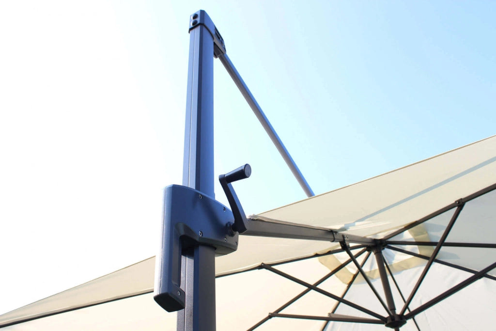 Ombrellone da Giardino Newton Decentrato 2x3 m in Alluminio Nero Telo Ecrù