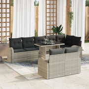 Set Divano da Giardino 9 pcs Grigio chiaro polyrattan