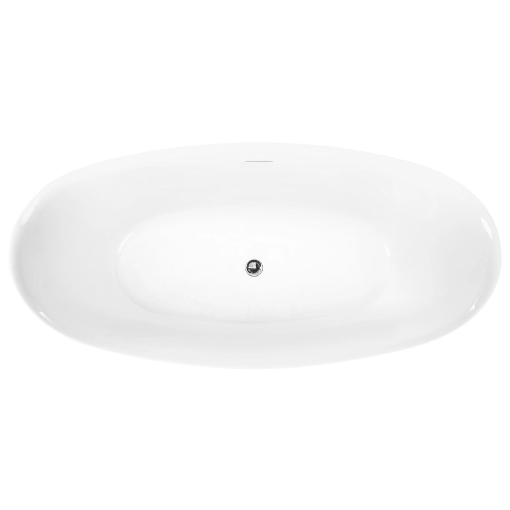 Vasca da bagno freestanding in acrilico bianco 160 cm design moderno forma ovale