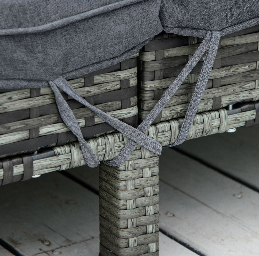 Sdraio da giardino in polyrattan per 2 persone con schienale regolabile a 5 posizioni, struttura in metallo 196x120x28 cm