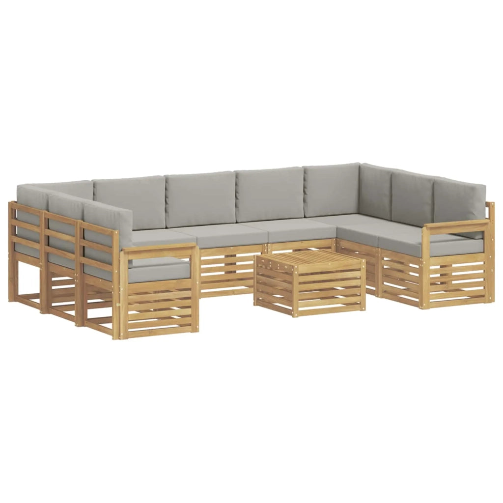 Set di divani da esterno 8 pcs Bianco e Grigio Chiaro 3392531
