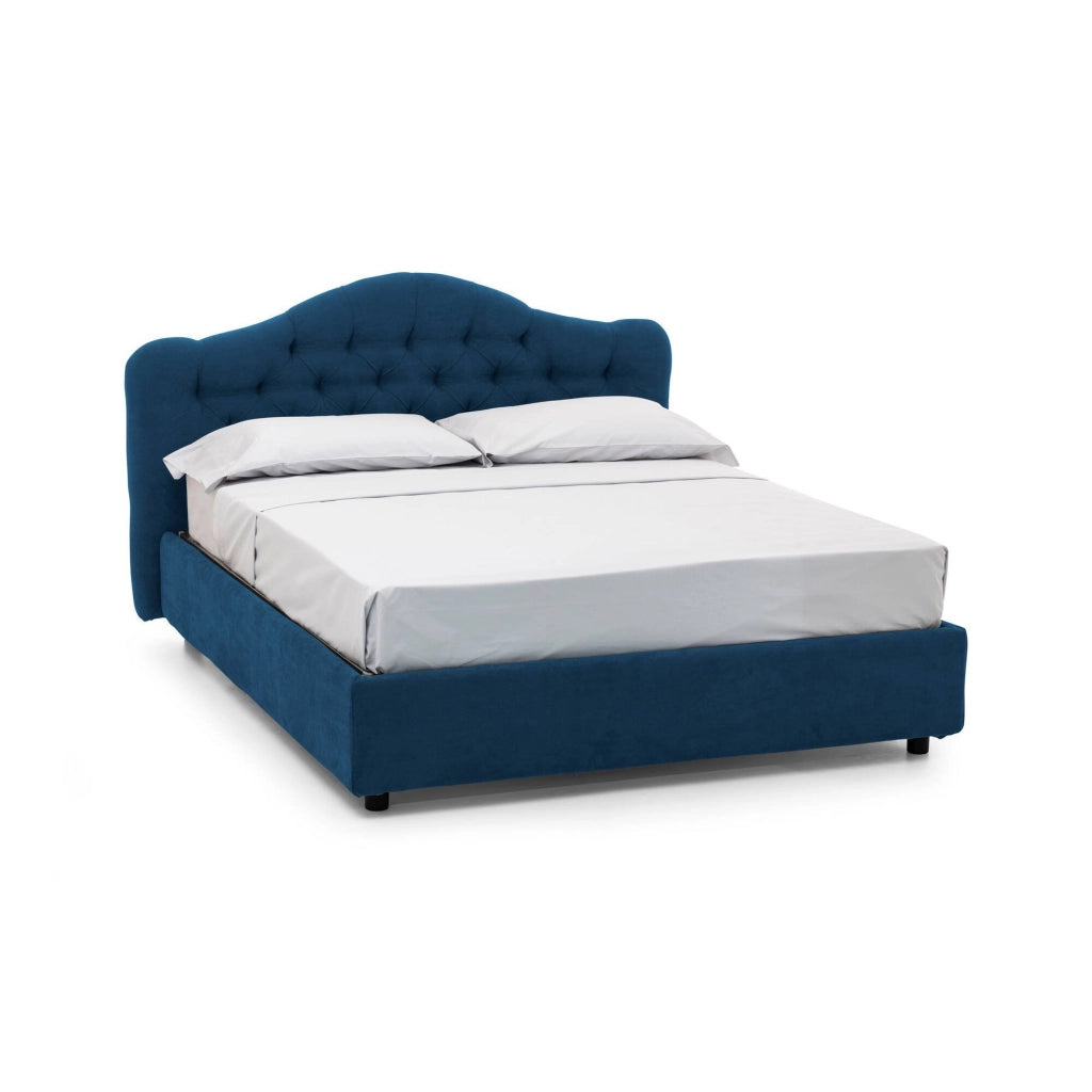 Letto Matrimoniale Alfer, Letto Matrimoniale Materasso Incluso Made in Italy, blu
