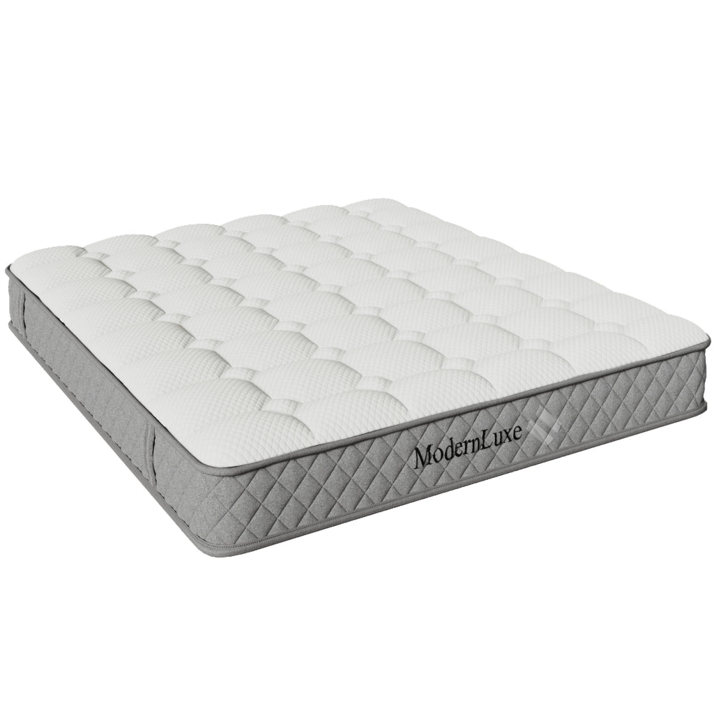 Letto imbottito 140x200 cm con rete e materasso H3 a 7 zone in lino grigio