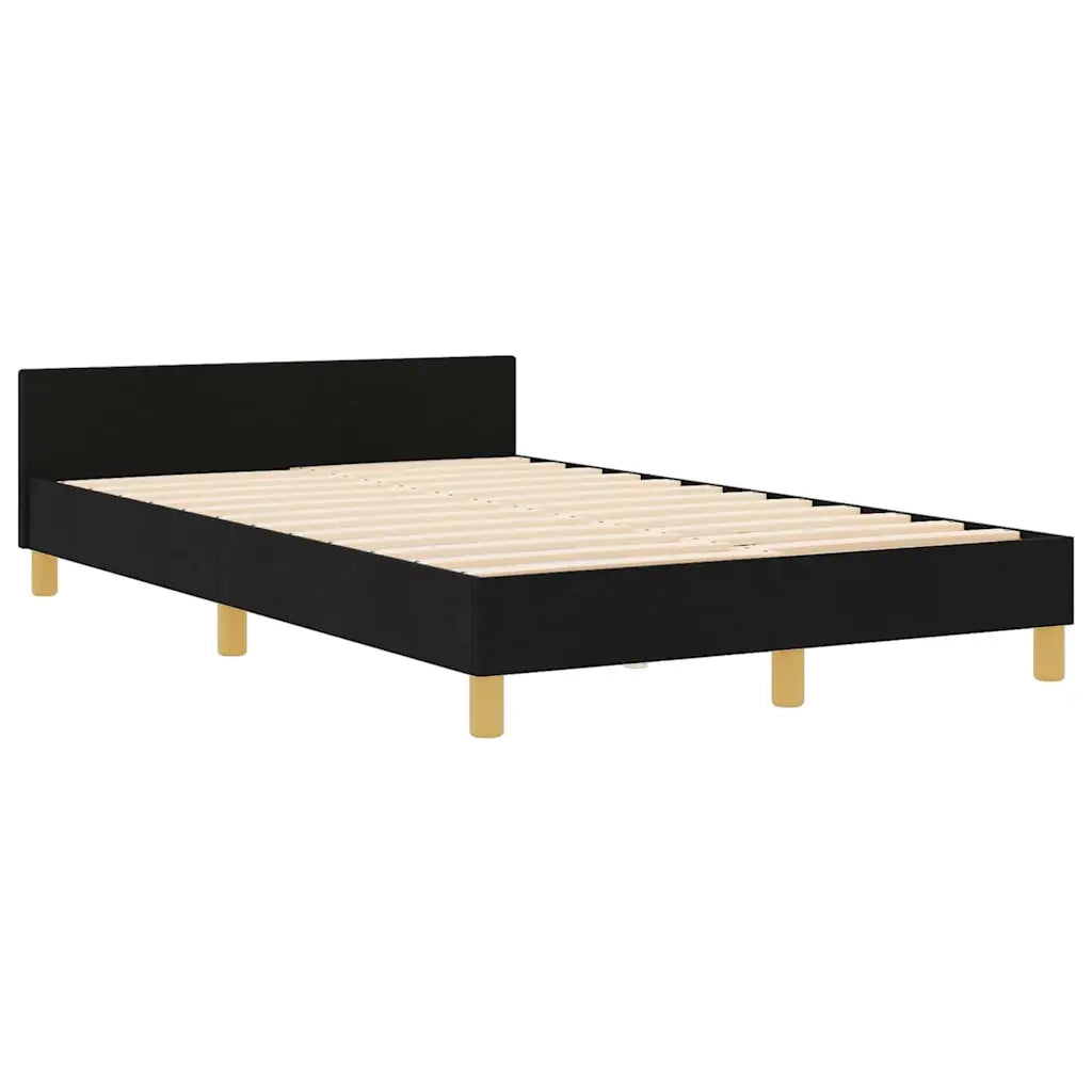 Struttura del letto con testiera Nero 120 x 190 cm Tessuto