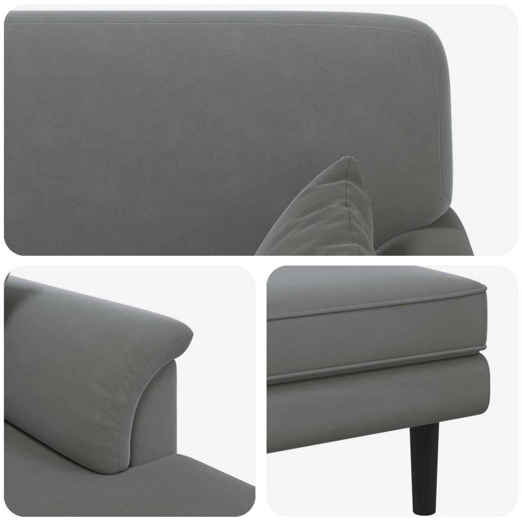 Chaise longue Grigio Scuro Velluto 42048041