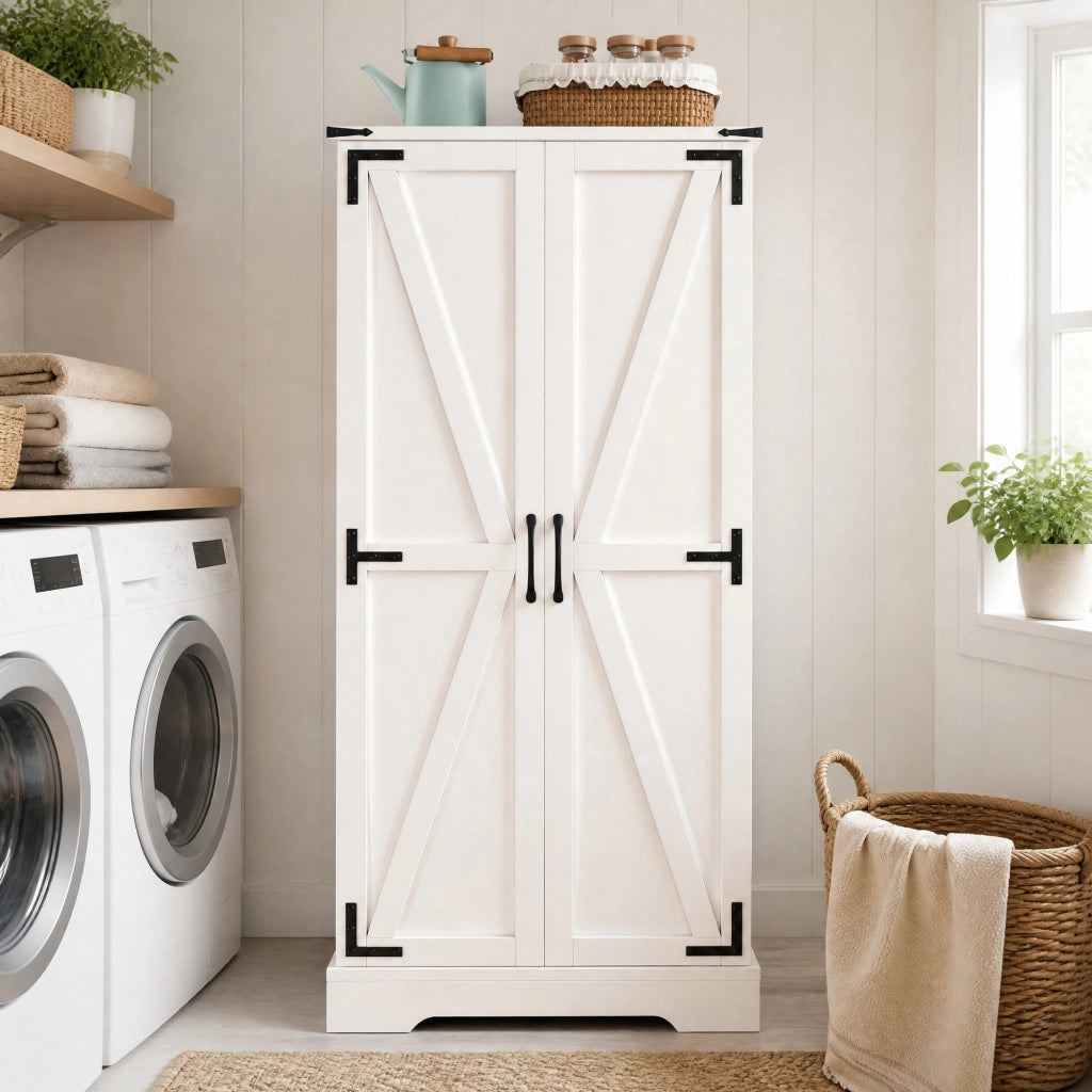 BUFFET CUCINA 60x35x128,5 cm Bianco MDF con LED