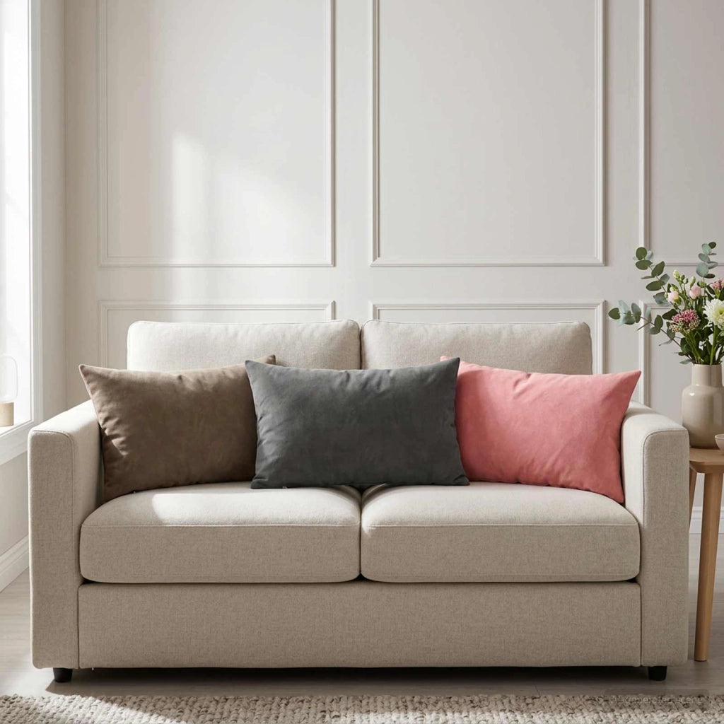 Cuscino con cuscino HEERLEN 2 pz Rosa Velluto 924971