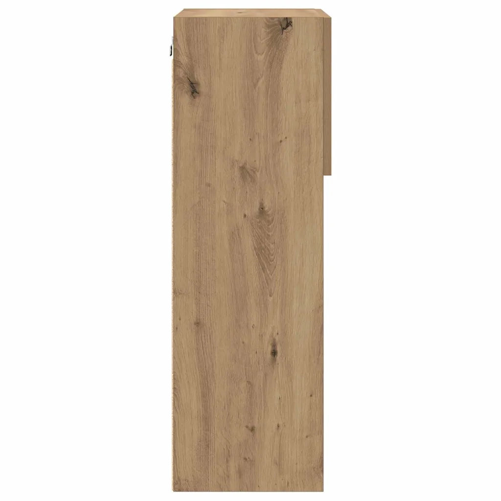 Set di 2 moderni mobili porta TV a parete 40,5 x 30 x 90 cm con pratici ripiani stile contemporaneo finitura in rovere ingegnerizzato 02_0052819