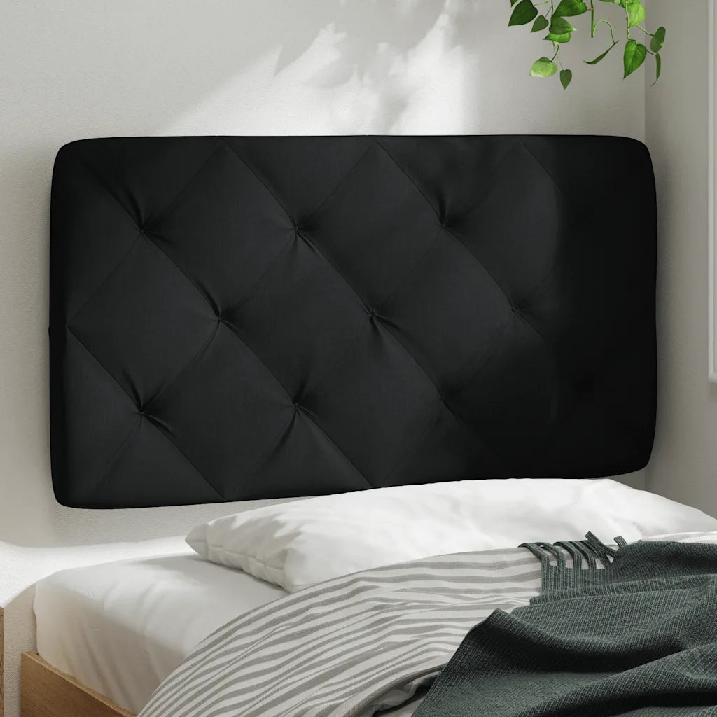 Coussin de tête de lit noir 90 cm tissu