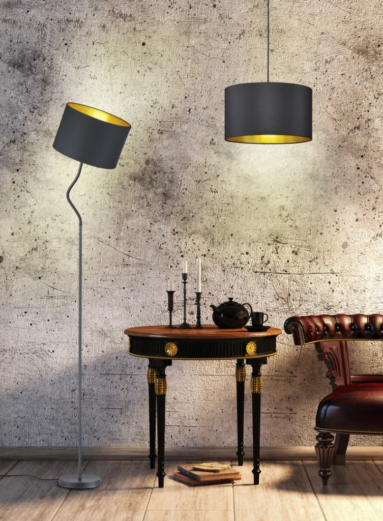 Piantana con diffusore orientabile, metallo, nero e oro, H 156 cm, Hostel