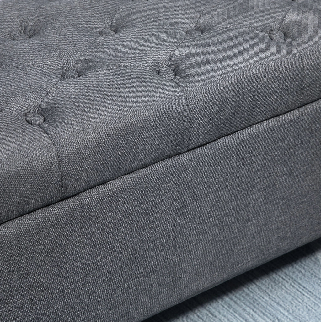 Panca contenitore imbottita grigio scuro 100 x 40 x 44 cm