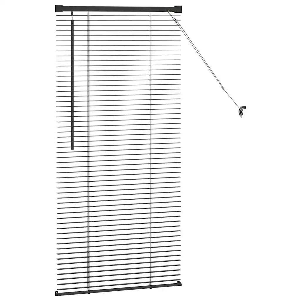 Tendaggi a Veneziana | Tenda a lamelle Nero 60 x 2,5 x 130 cm Alluminio