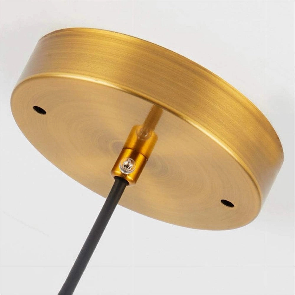 Trade Shop - Lampadario A Sospensione Oro Ovale Con Sfera Vetro Attacco E27 Moderna Minimal 32835 -