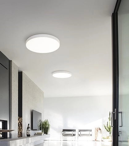 Plafoniera Rotonda GPL300N in alluminio bianco opaco 40W LED integrato 4000K luce naturale - Gealuce Illuminazione Design a Soffitto