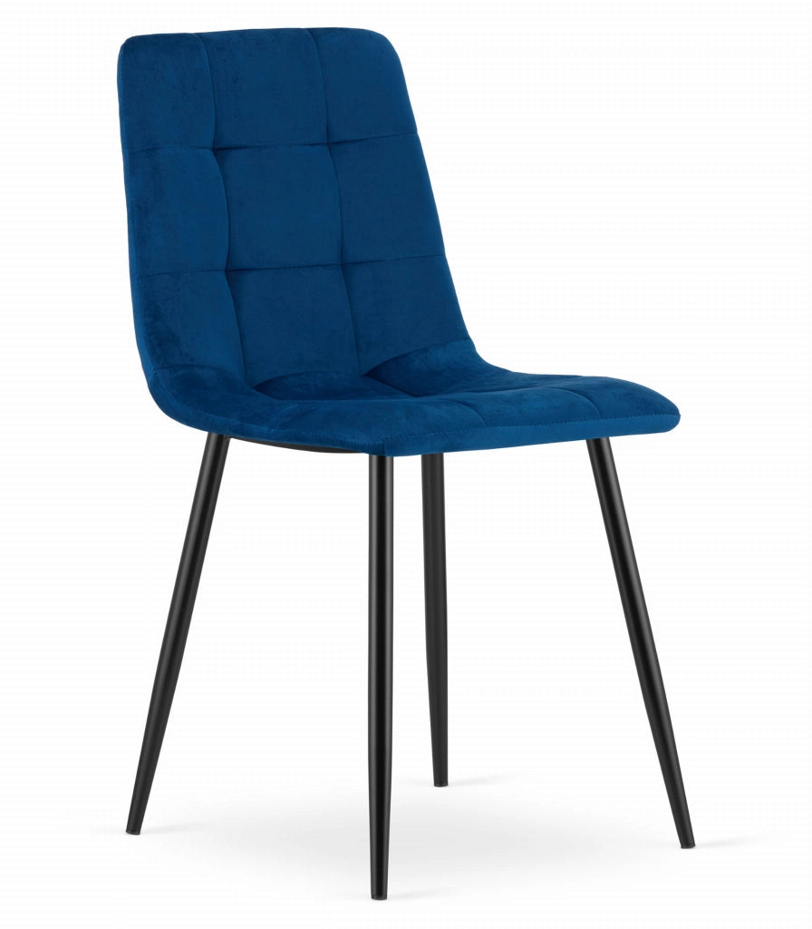Sedia VALORA PYRA - Velluto blu navy moderno x 4