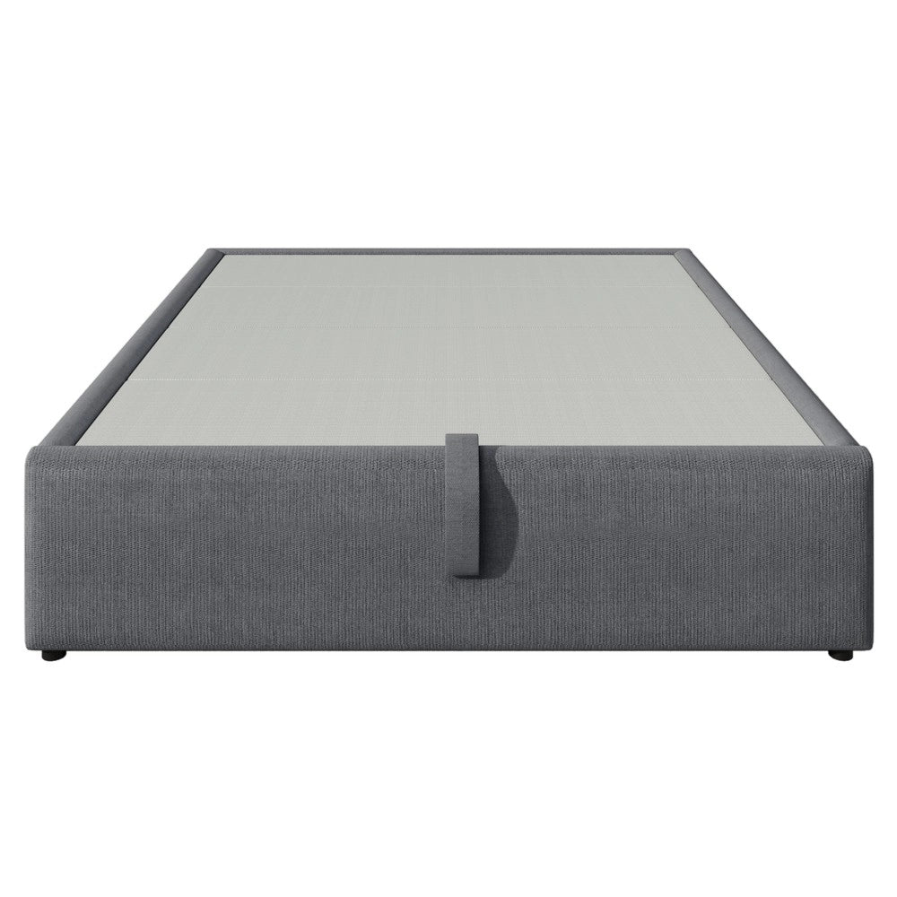 Letto imbottito matrimoniale ¨C Minimal ¨C Grigio tessuto 140x200 cm con rete a doghe senza testiera porta USB-C