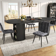 TAVOLO ALLUNGABILE 150-190x80x75 cm Nero in MDF con vano portaoggetti