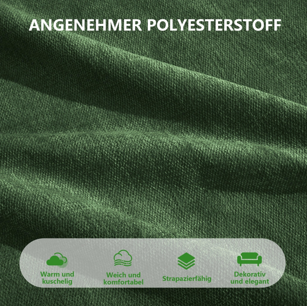 DIVANO Modulare Angolare con Pouf 198x162x67 cm Poliestere Verde