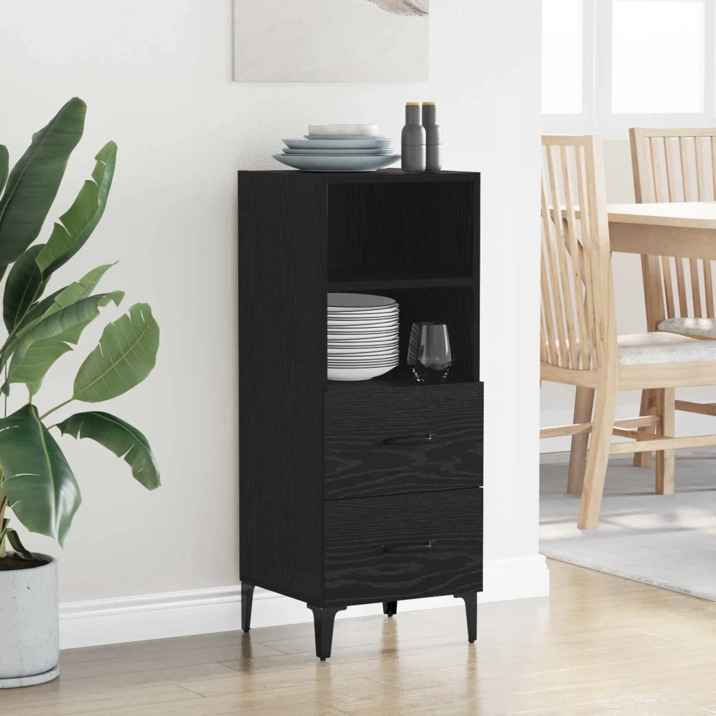 Credenza Rovere nero 34 x 34.5 x 90 cm Legno multistrato 880954
