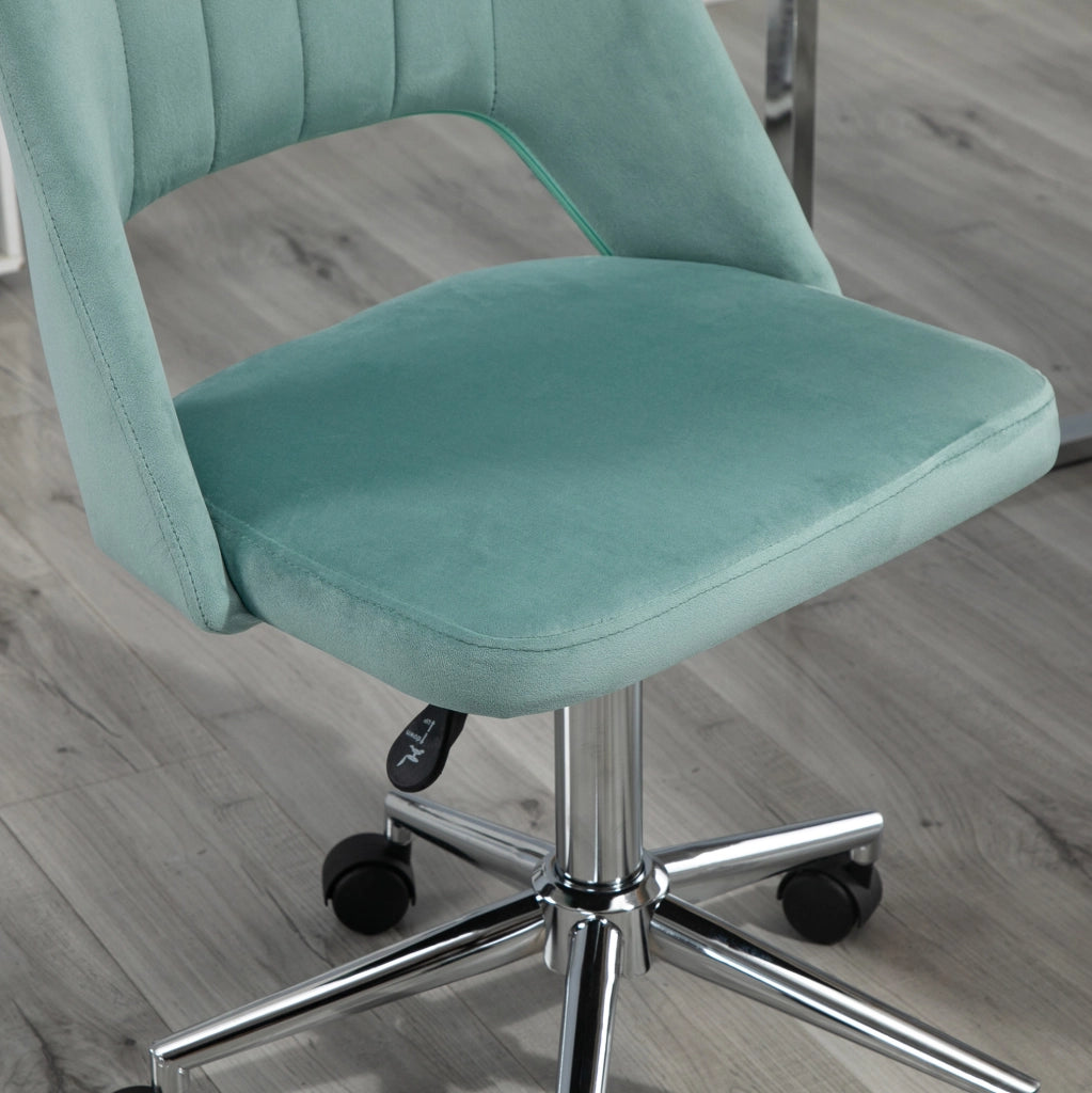 Sedia da ufficio ergonomica verde regolabile con ruote