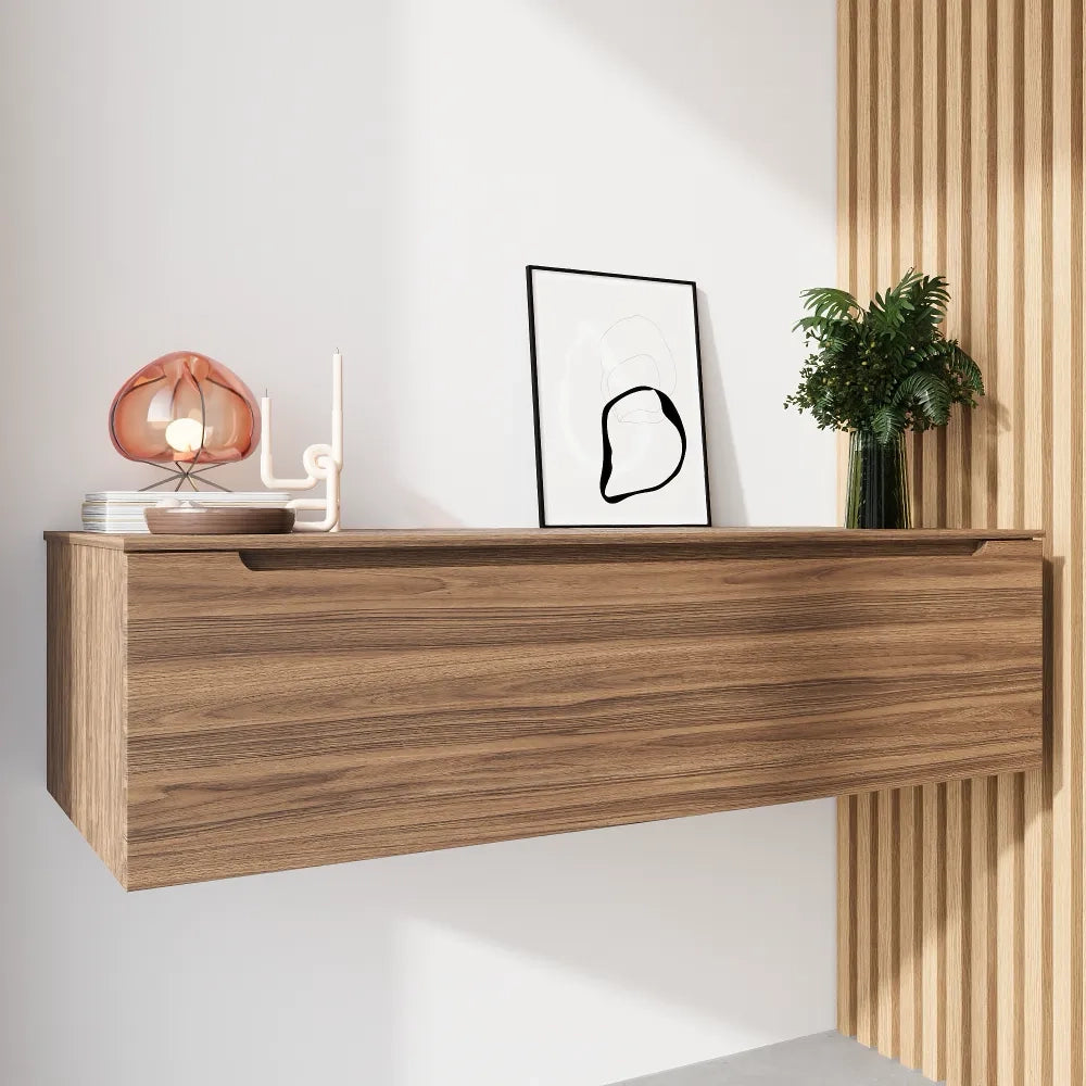 Cassettone scorrevole 120cm rovere scuro chiusura soft-close | Bako