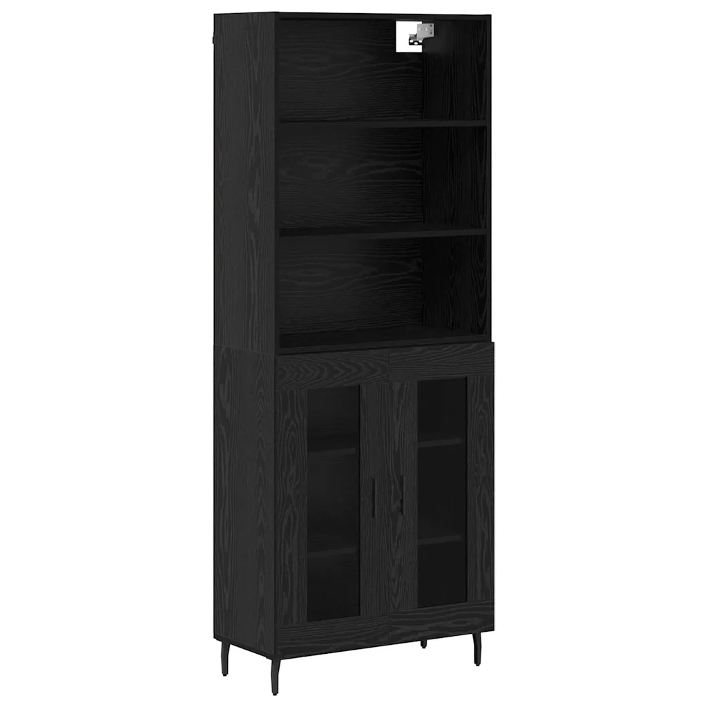 Credenza | Madia | Buffet da pranzo | Armadio da pranzo Rovere Nero 69,5 x 34 x 180 cm