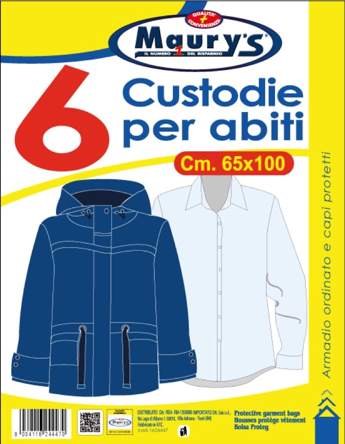 KIT SET 3 PZ MAURY'S CUSTODIE PER ABITI 100X65CM 6PZ
