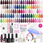 Set di manicure 75 pezzi con 45 colori di smalto per unghie con luce UV e strumenti per nail art - Set di manicure per donne