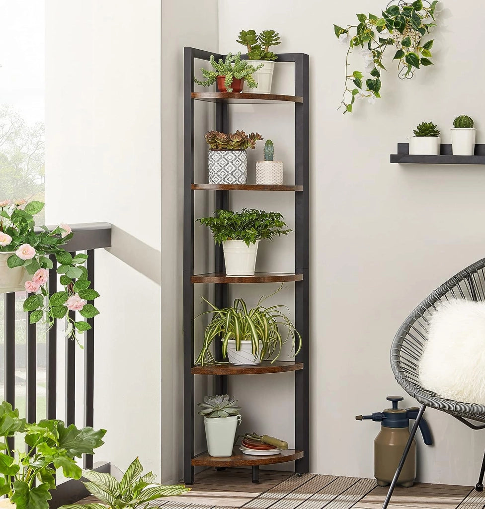 Libreria VALORA con 5 ripiani, marrone rustico, stile loft LLS803B01