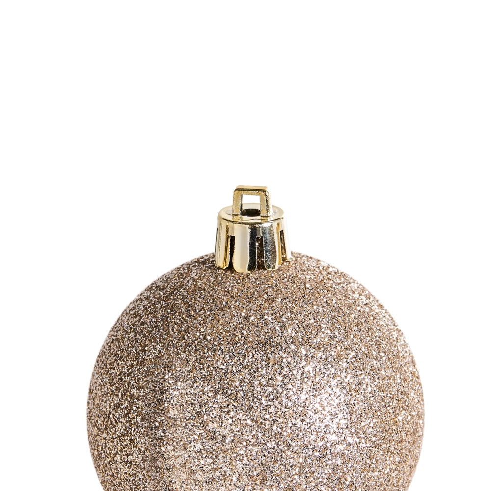 Set di 48 palline di Natale in plastica da appendere all'albero di Natale in stile glamour moderno Kolima dorato