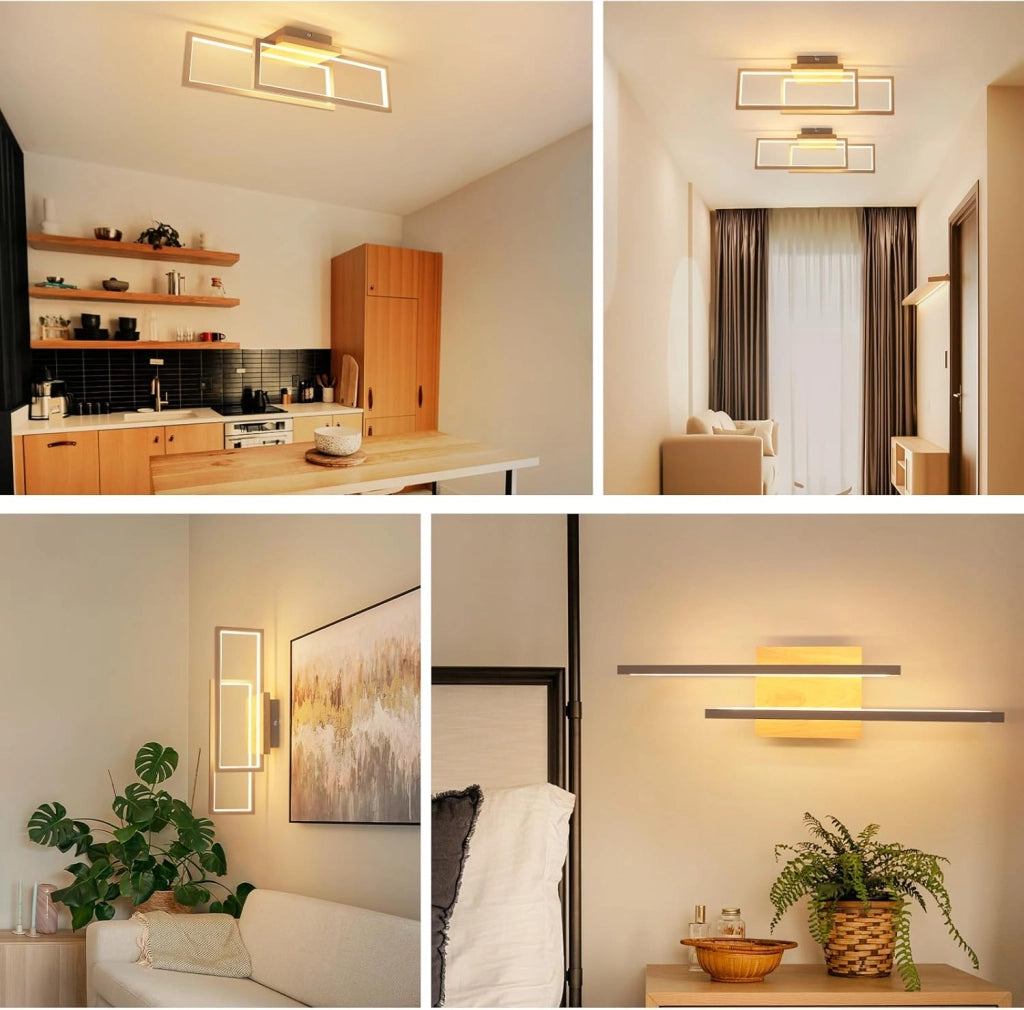 ZMH Plafoniera LED 24W plafoniera moderna per soggiorno bianco caldo 3000K adatta per camere da letto cucine e corridoi