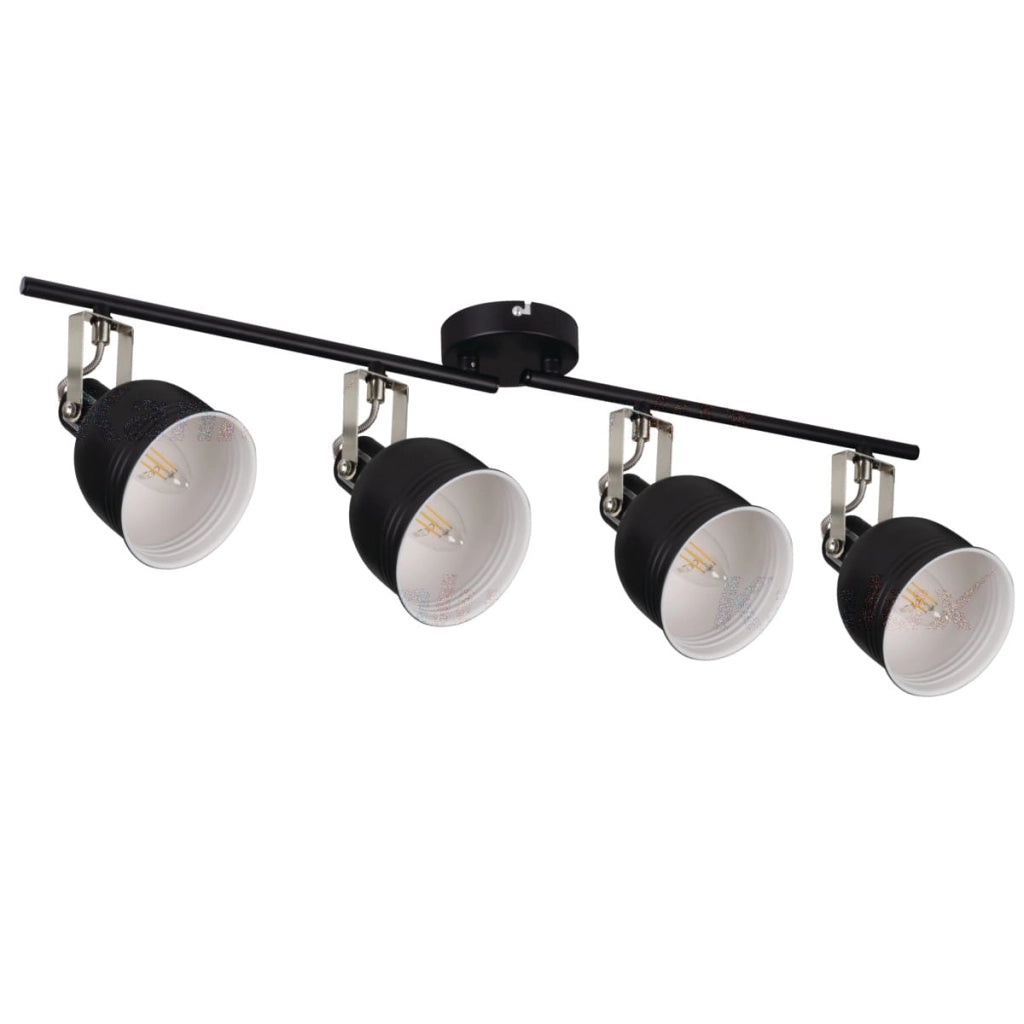 Faretto soffitto/parete 4 luci orientabili E14 nero Kanlux