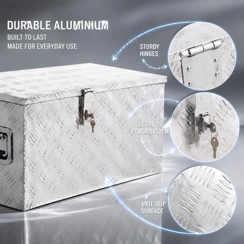 Storage Box Silver 80x39x30 Cm Aluminum