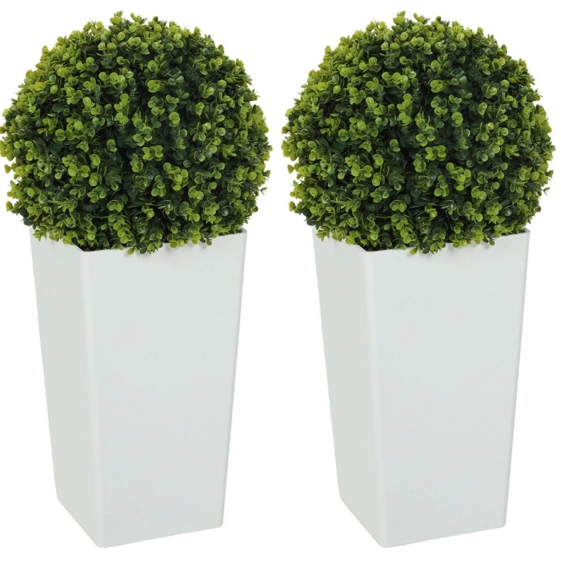 Set di 2 sfere di eucalipto artificiali 65 cm in plastica verde UV per ingresso