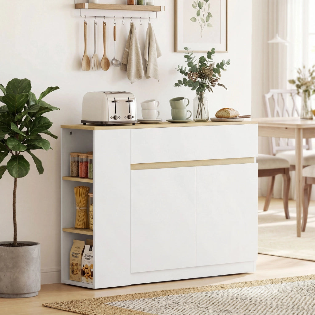 Mobile con cassetti e ante ¨C Minimal ¨C Bianco 110x29,5x82 cm