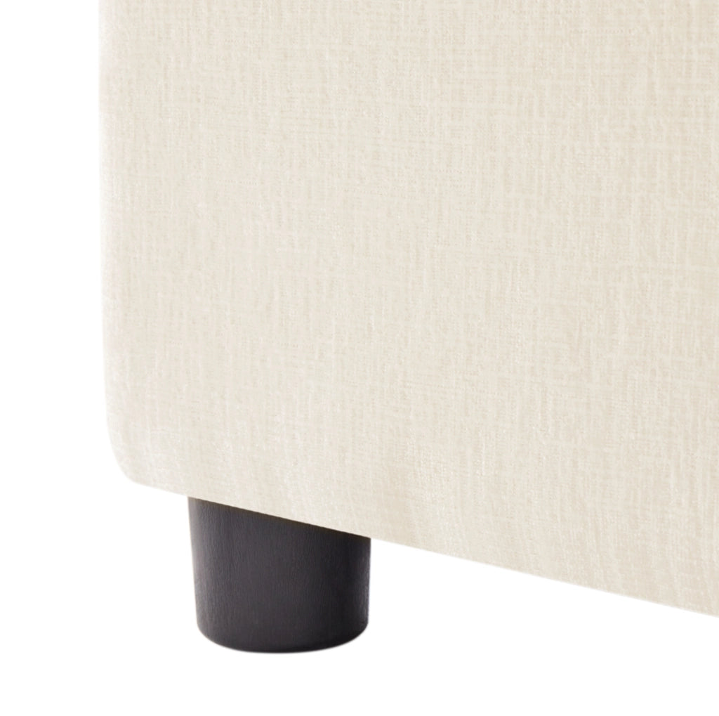 Divano 3 posti con pouf mobile e braccioli regolabili in ciniglia beige