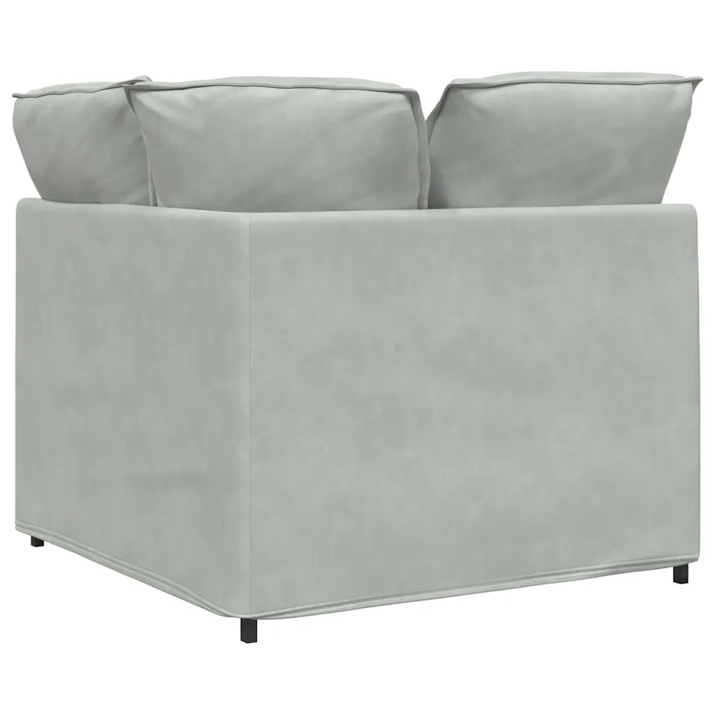 Divano da Giardino-Modulo Angolare Divano Modulare con Cuscini Grigio Chiaro 100cm