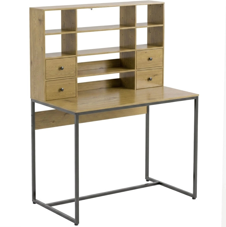 Scrivania computer 105 cm con 4 cassetti e ripiani