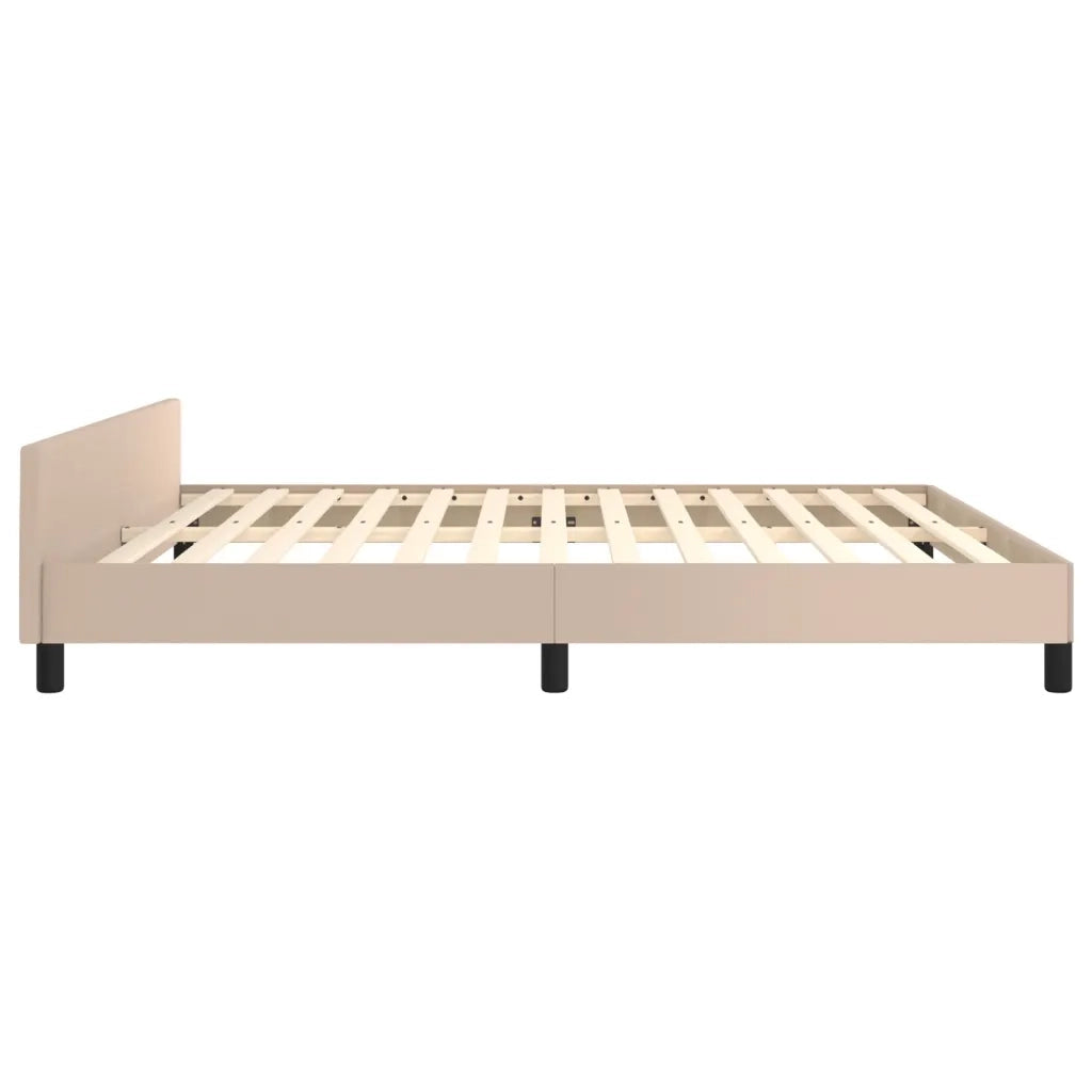 Letto matrimoniale | Letto per adulti | Giroletto con Testiera Cappuccino 160x200 cm in Similpelle