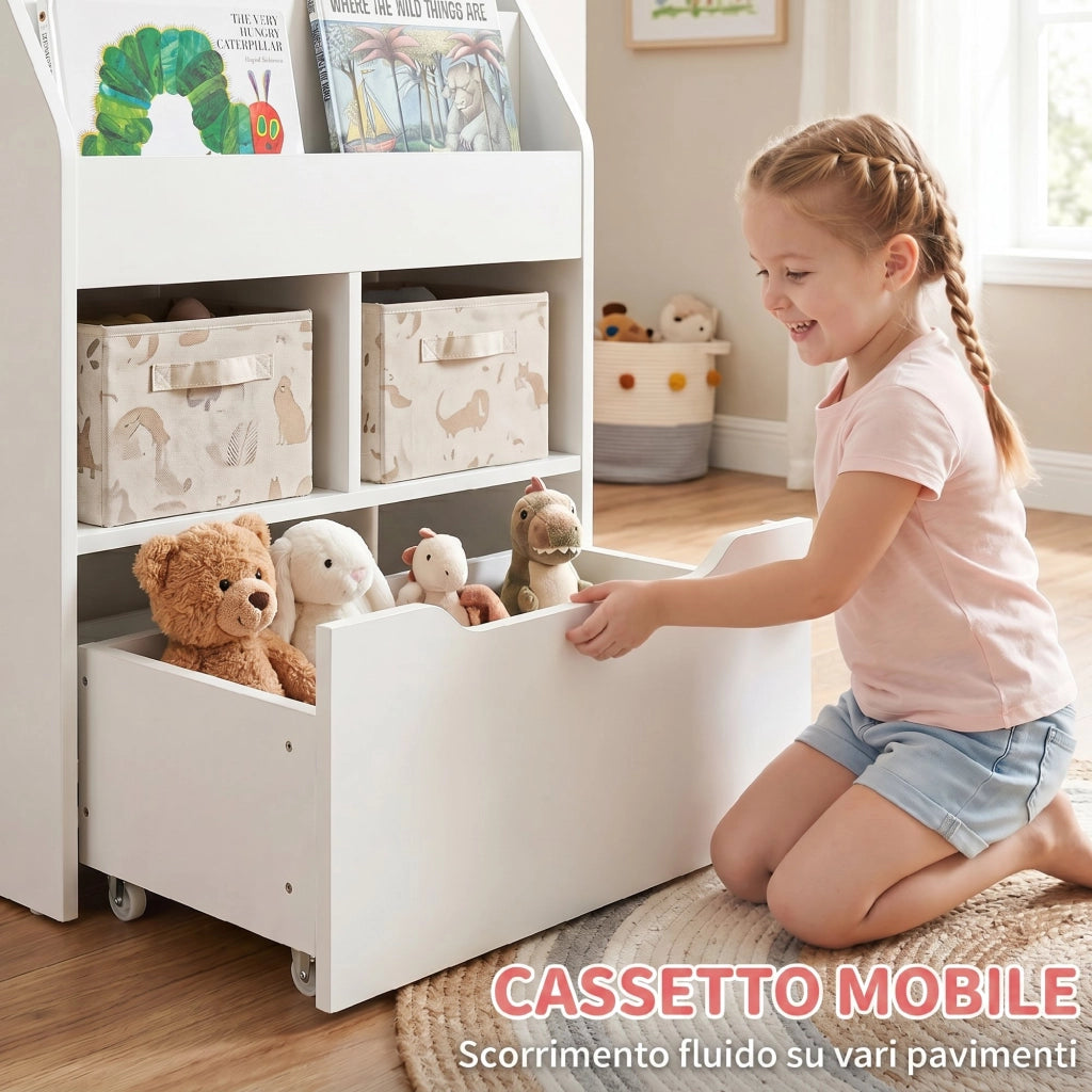 Libreria per Bambini ¨C Minimal ¨C Bianco, MDF, 60x30x90