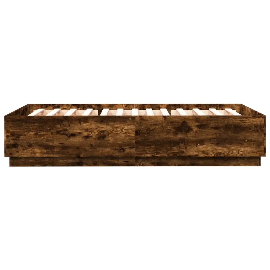 Giroletto con Luci LED Rovere Fumo 140x200 cm Legno Multistrato 3209615