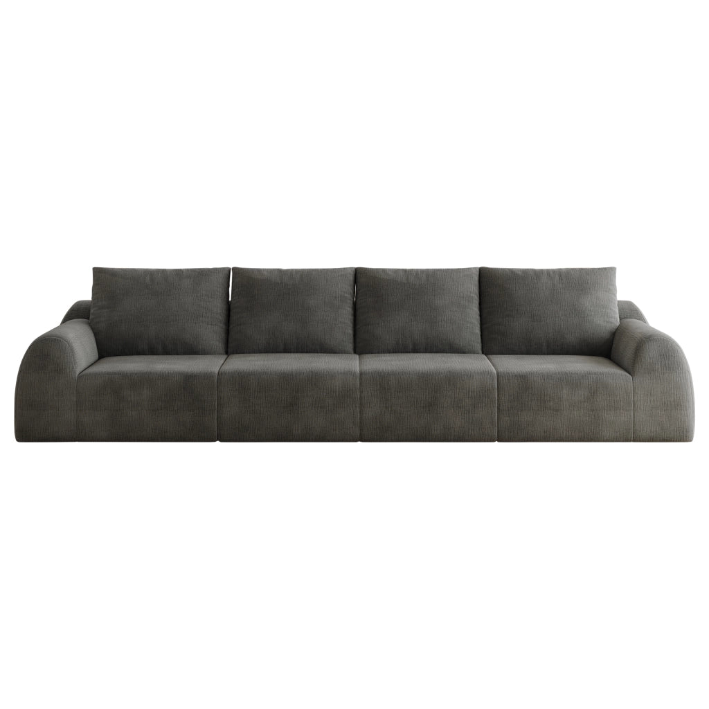 Divano ¨C Minimal ¨C Grigio scuro, velluto, 324cm