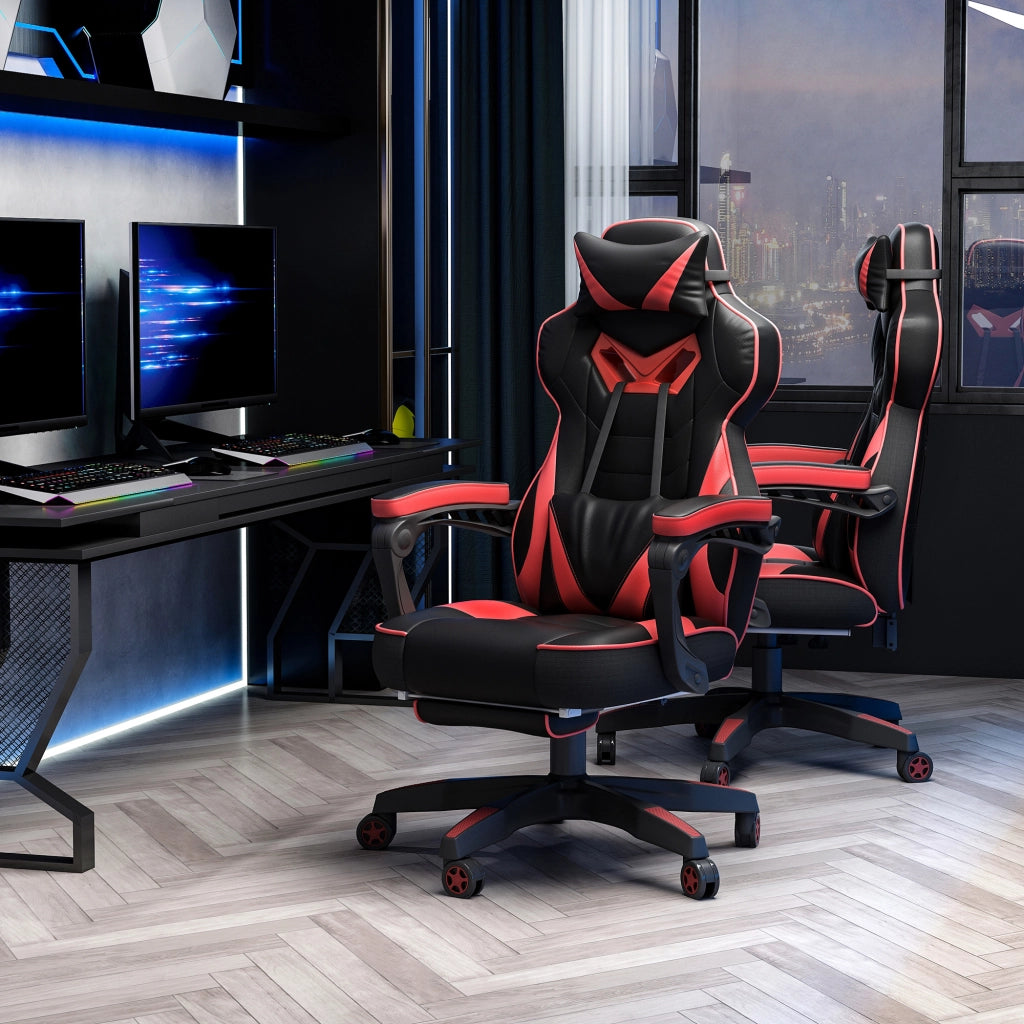 Poltrona da gaming ergonomica ¨C Minimal ¨C nera e rossa