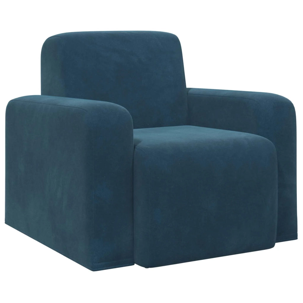 Poltrona-Divano Sedia Blu Velluto 246497