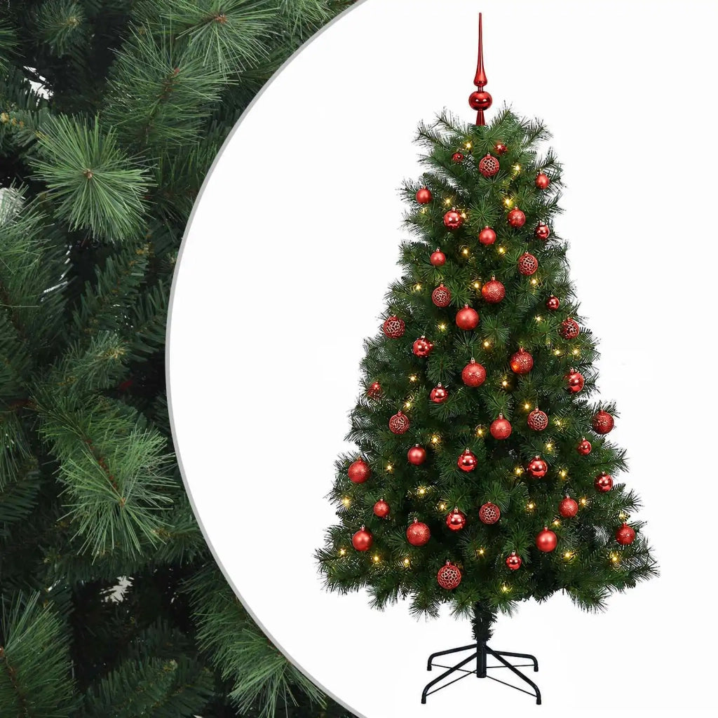 Albero di Natale artificiale con rami snodati e palline 240 cm 3466901