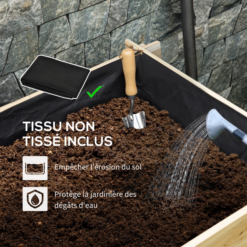 Giardino Orto Rialzato Legno Massello 3 Livelli ¨C Minimal ¨C 93x93x35 cm Effetto Legno Naturale