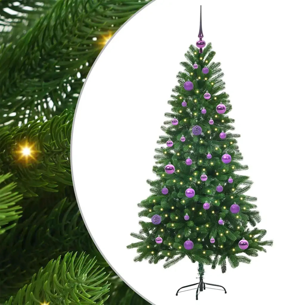 Albero di Natale | Decorazioni natalizie con 150 LED con supporto Verde 150 cm PE