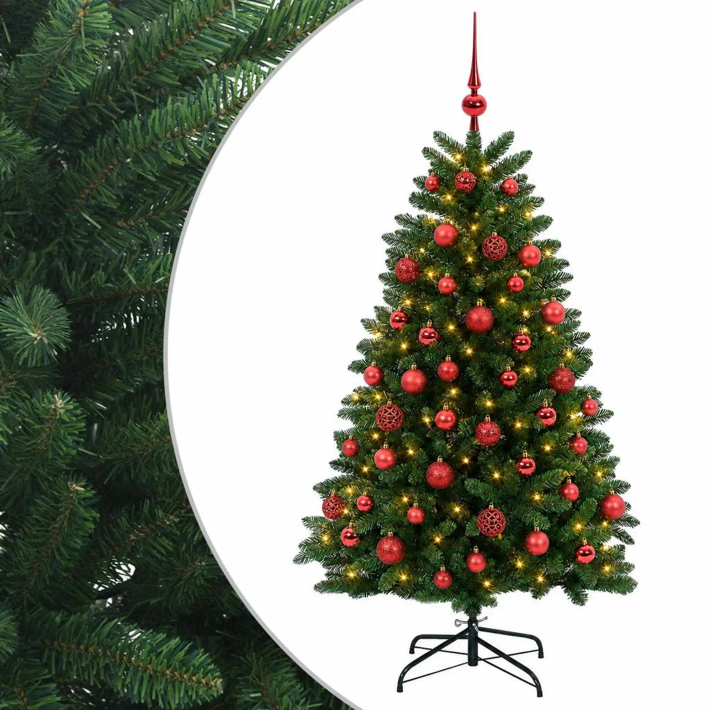 Albero di Natale artificiale verde medio con palline 150 cm 3465910