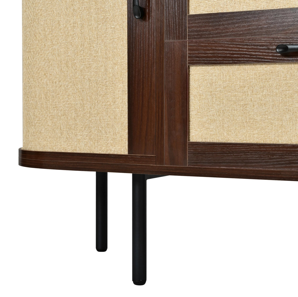 Sideboard 120x40x82 cm in MDF color noce con 2 ante, 3 cassetti e ripiani regolabili