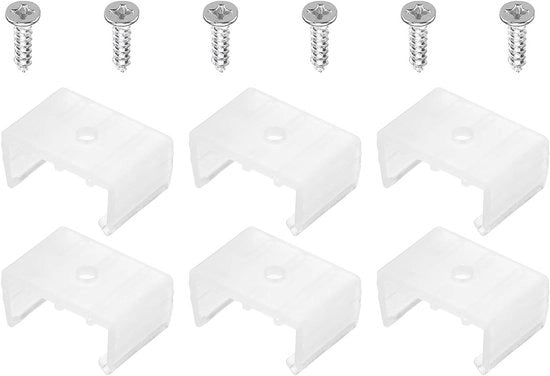 Montaggio LED Neon con Clip - Clip di Montaggio - Striscia di Silicone - Appoggio per Montaggio - 18mm a 20mm - Supporto - Translucido - 50 Pezzi - Adatto per Illuminazione LED Neon